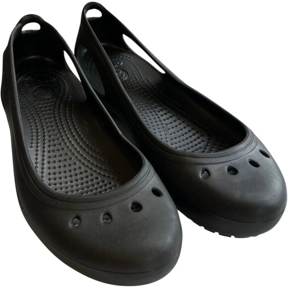 Crocs Kadee Womens Size 9 Black Slip-on Flat Comfort Shoe Easy Ware Non Slip - Picture 1 of 7